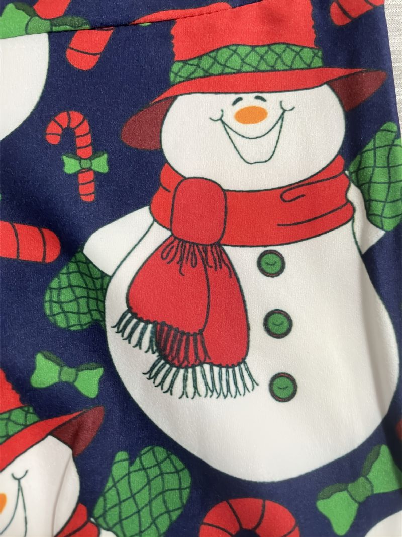 Autumn Winter Jenter Christmas Series Snowman Printed Leggings