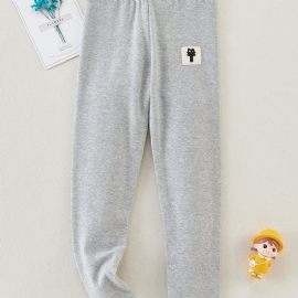 Baby Barn Jenter Leggings Bomulls Joggebukse Med Kattetrykk