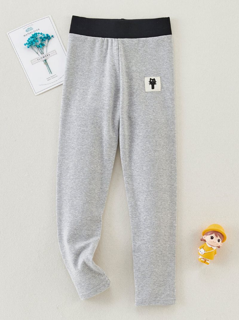 Baby Barn Jenter Leggings Bomulls Joggebukse Med Kattetrykk