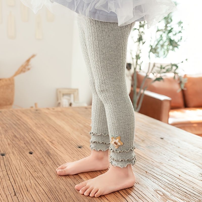 Baby Jenter Stretch Myke Leggings Ruffle Knit Footless Tights Bukser Barneklær