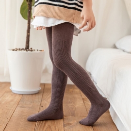 Baby Jenter Ensfarget Strikket Tights Leggings Strømper Myk Varm Strømpebukse Barneklær