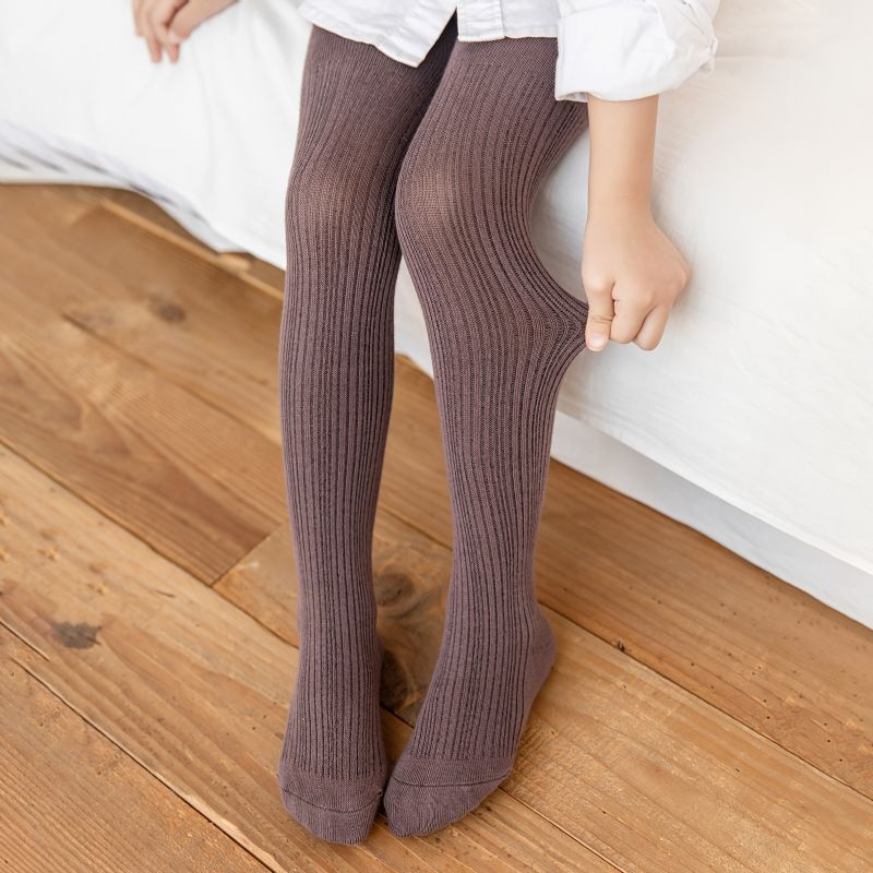 Baby Jenter Ensfarget Strikket Tights Leggings Strømper Myk Varm Strømpebukse Barneklær