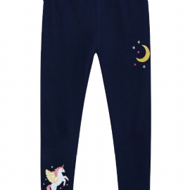 Baby Jenter Stretch Myke Leggings Star Unicorn Broderibukser Barneklær