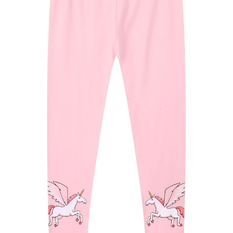 Baby Jenter Stretch Myke Leggings Unicorn Print Bukser Barneklær