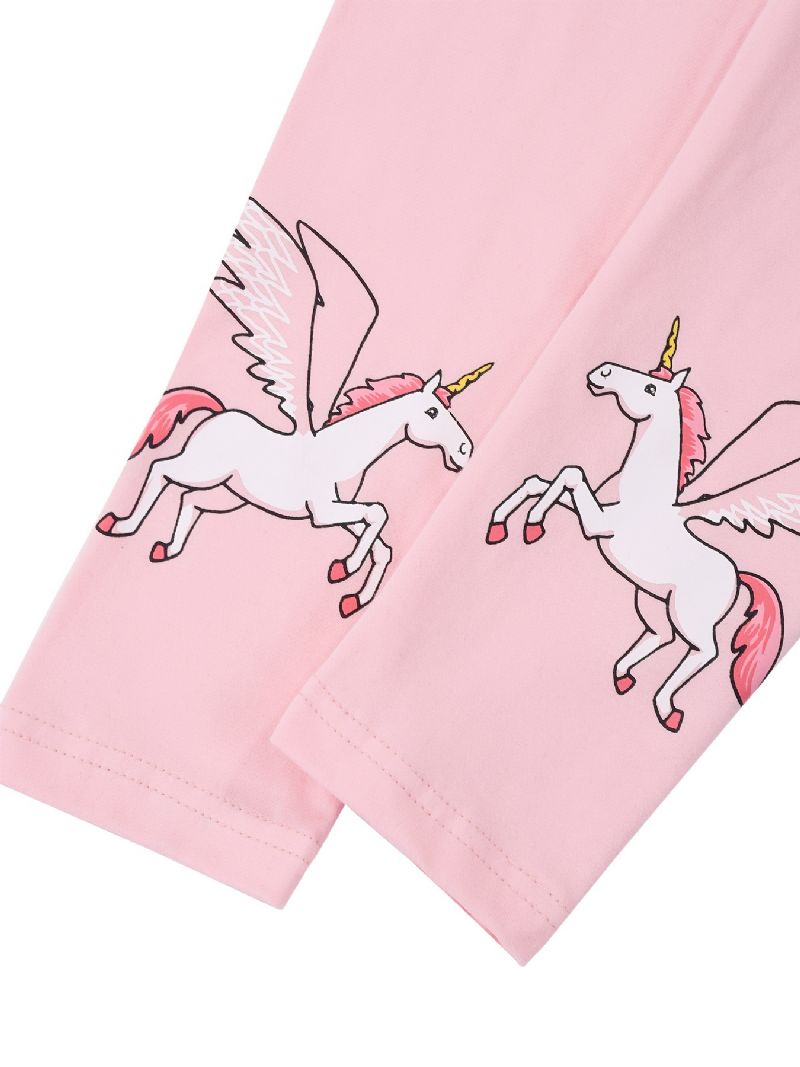 Baby Jenter Stretch Myke Leggings Unicorn Print Bukser Barneklær