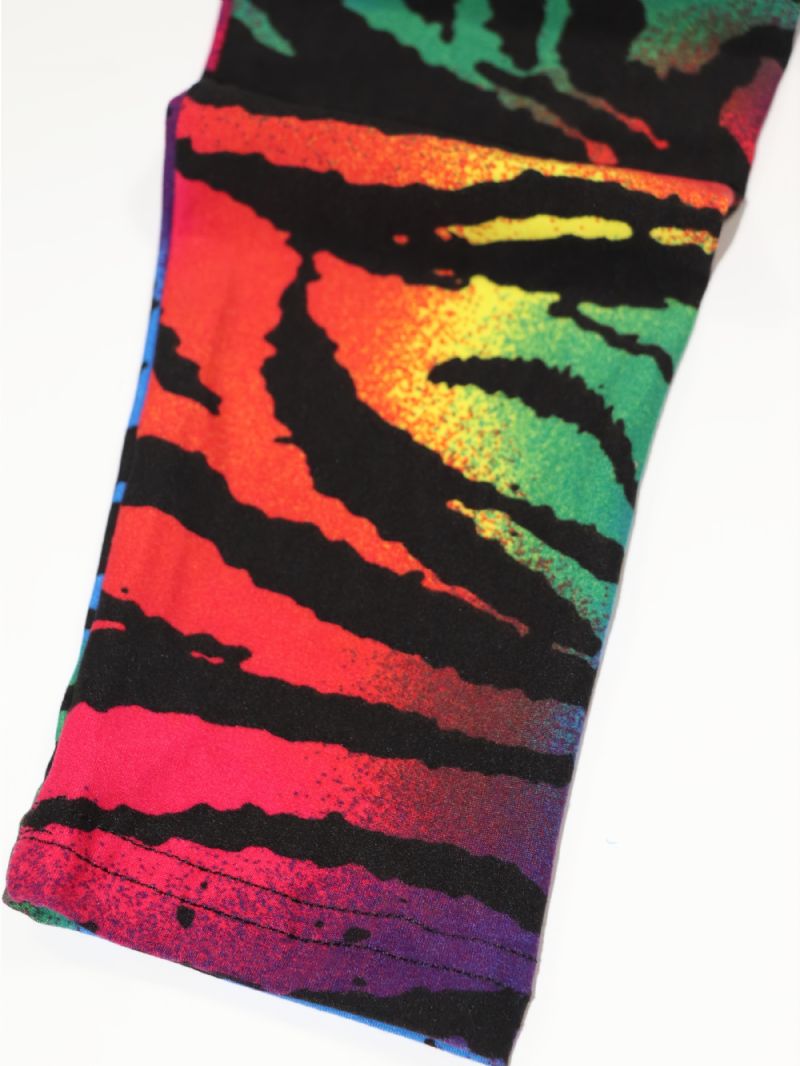 Barn Jenter Svart Rainbow Tie Dye Leggings Tie Dye Stretch Myke Bukser