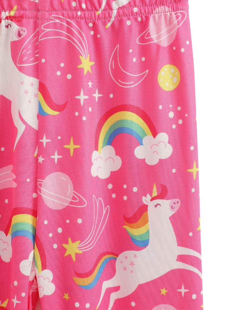 High Stretch Jenter Tegneserie Unicorn Leggings