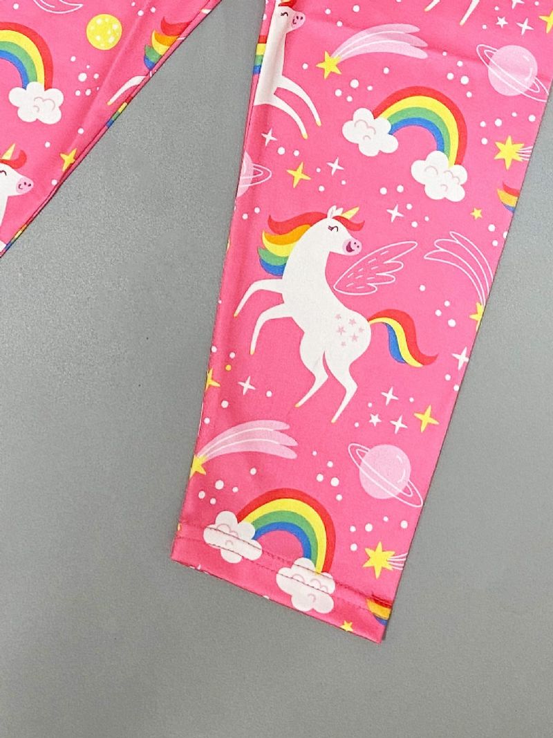 High Stretch Jenter Tegneserie Unicorn Leggings