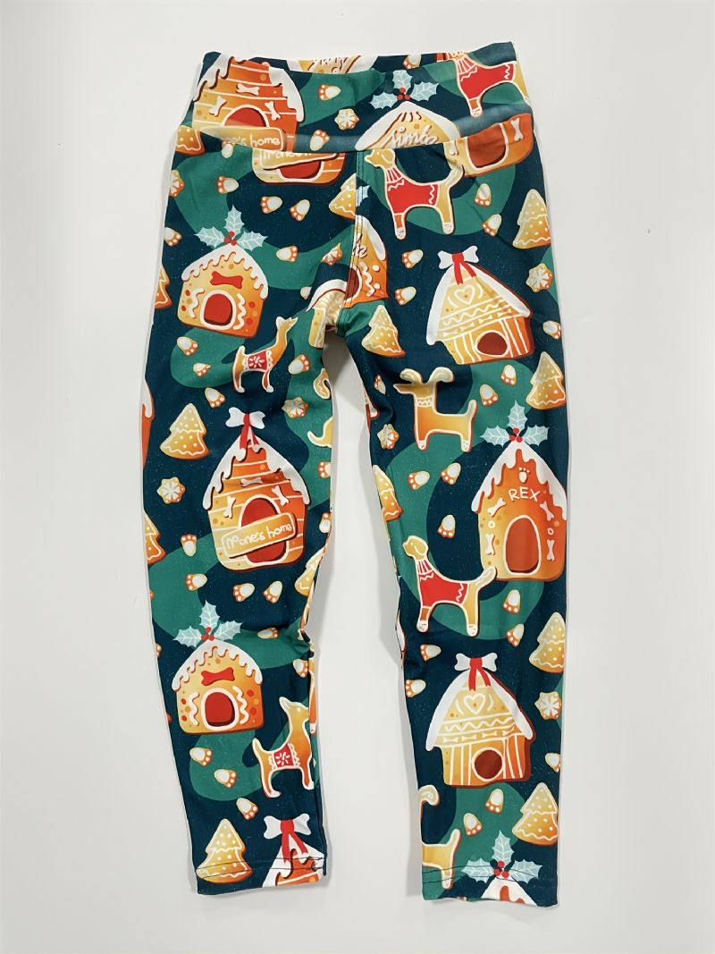 Høst Vinter Jenter Nyttår Jul Søt Printed Leggings