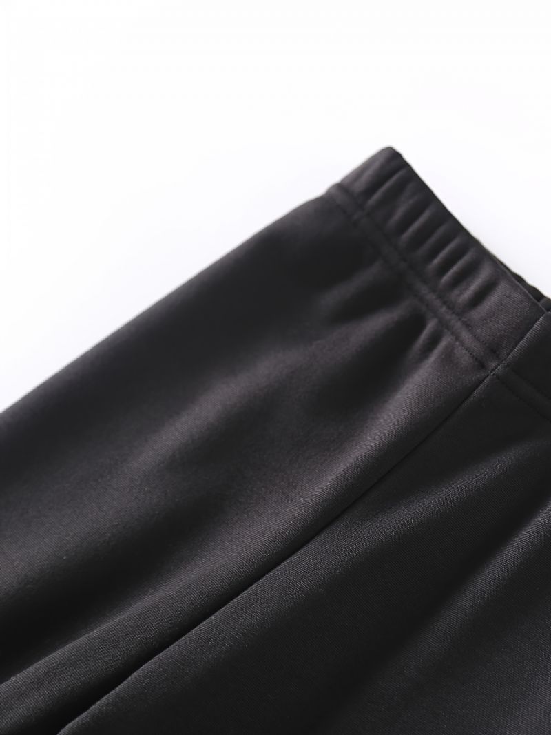 Jente High Stretch Myke Leggings Patchwork Varme Fleecefôrede Bukser Vinter Barneklær