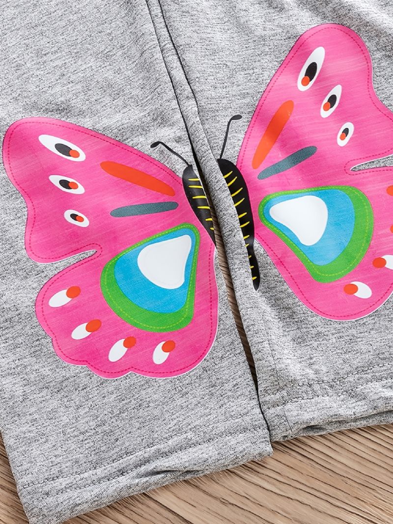 Jente Polyester High Stretch Leggings Med Butterfly Print