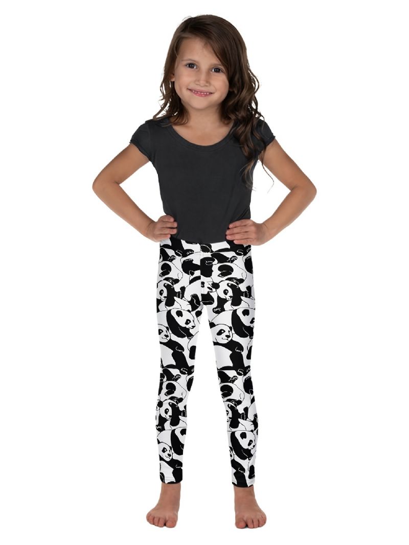 Jente Polyester High Stretch Leggings Med Panda Prints