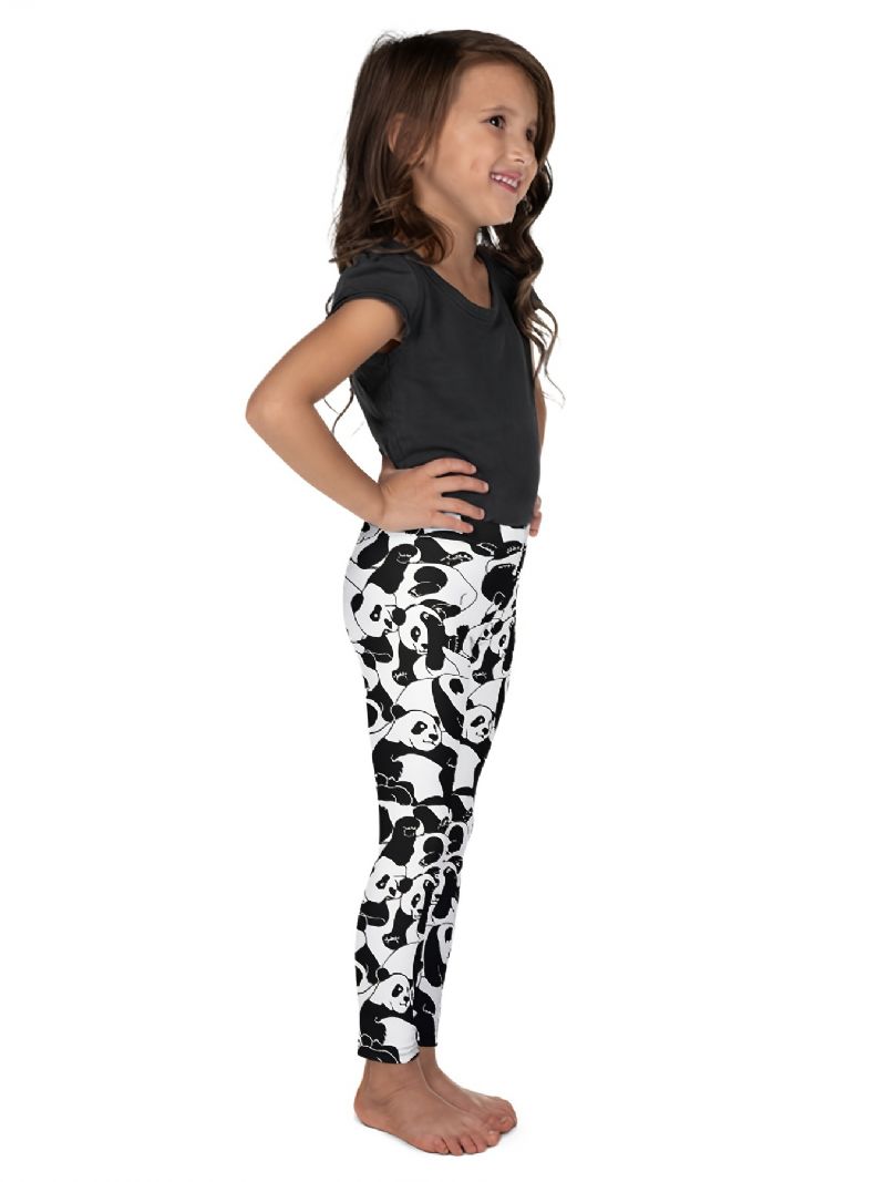 Jente Polyester High Stretch Leggings Med Panda Prints