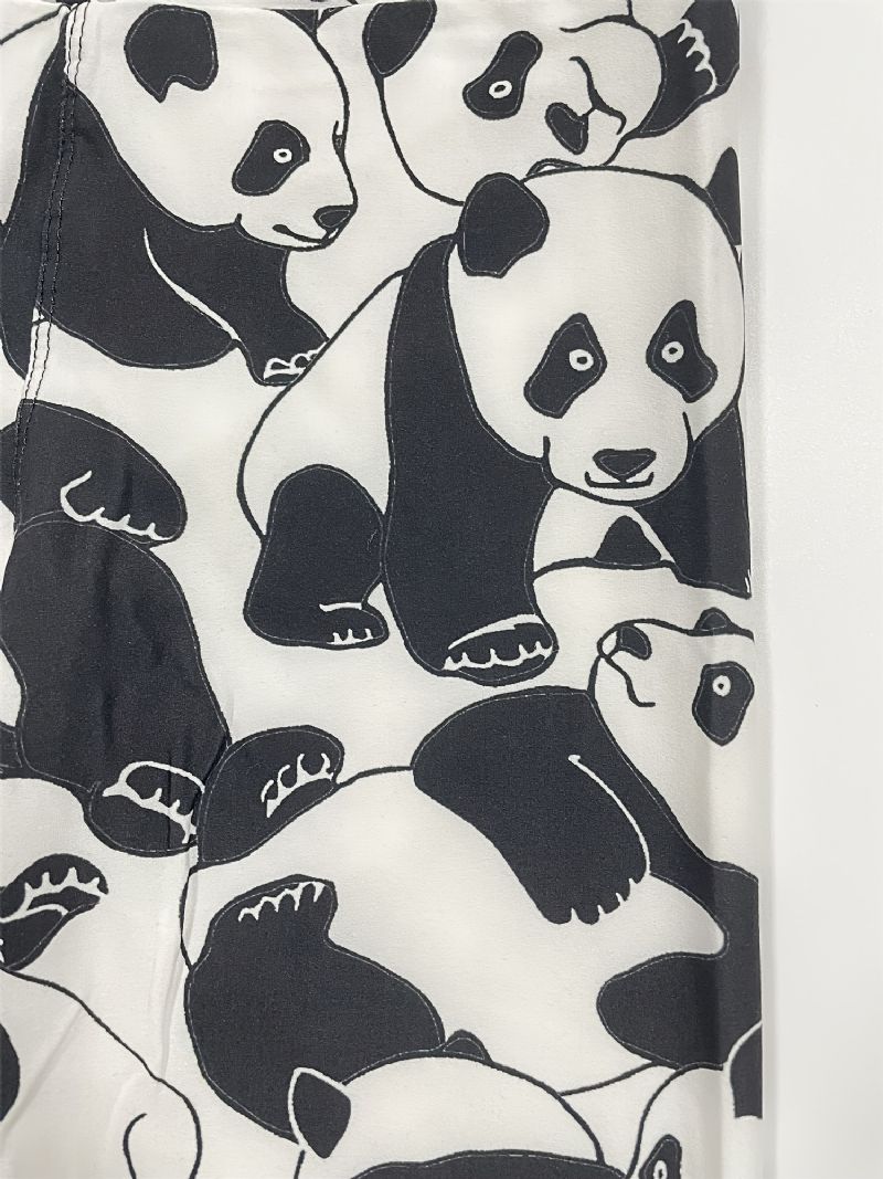 Jente Polyester High Stretch Leggings Med Panda Prints