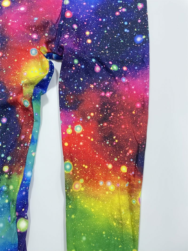 Jenter Galaxy Print Leggings Med Høy Stretch