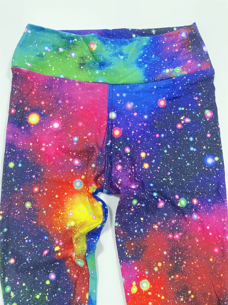 Jenter Galaxy Print Leggings Med Høy Stretch