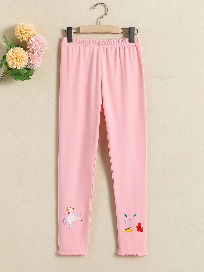 Jenter High Stretch Myke Leggings Unicorn Blomster Butterfly Print Bukser Barneklær