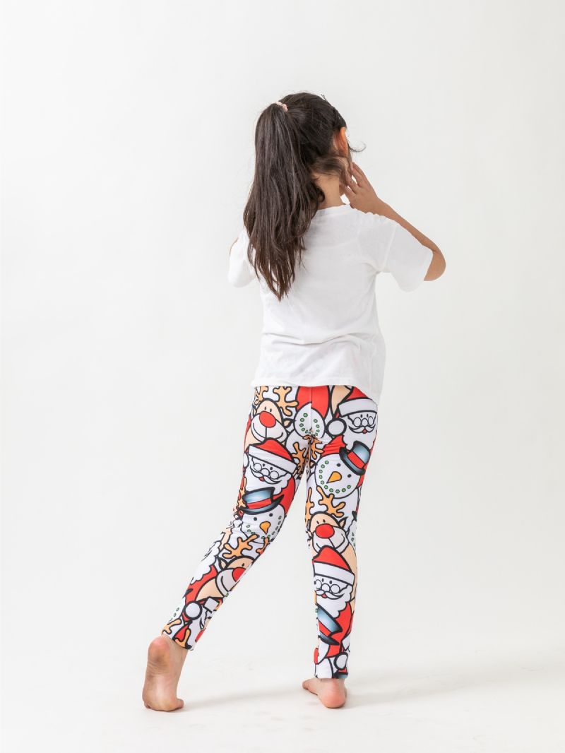 Jenter Jul Tegneserie Trykt High Stretch Leggings