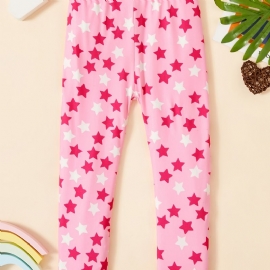 Jenter Polka Dot Mønster Leggings Elastisk Midje Stretch Bukser Baby Barneklær