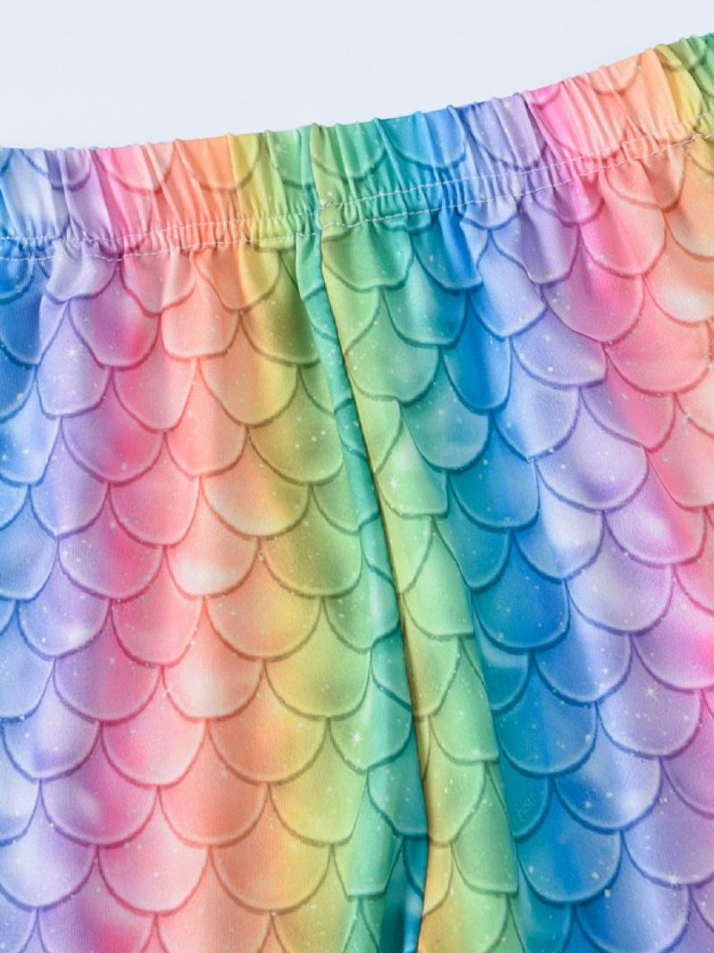 Jenter Rainbow Mermaid Printed Leggings Yoga Bukser Barneklær