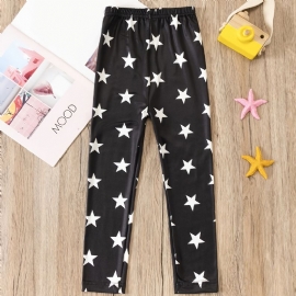 Jenter Star Print Elastisk Midje Leggings Bunnbukser Barneklær