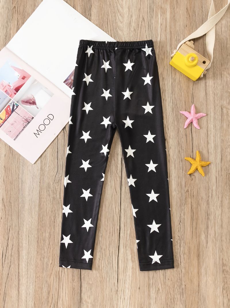 Jenter Star Print Elastisk Midje Leggings Bunnbukser Barneklær