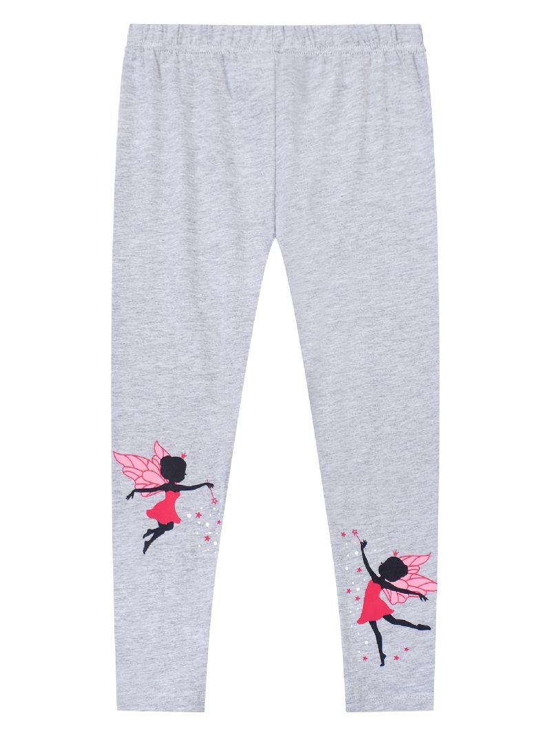 Jenter Stretch Myke Leggings Prinsesse Print Bukser Barneklær