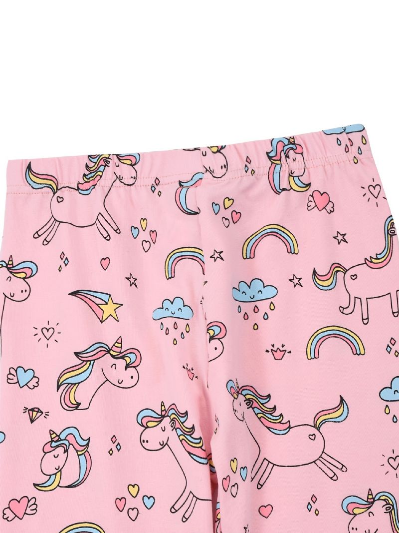 Jenter Stretch Myke Leggings Søt Unicorn Full Print Bukser Barneklær