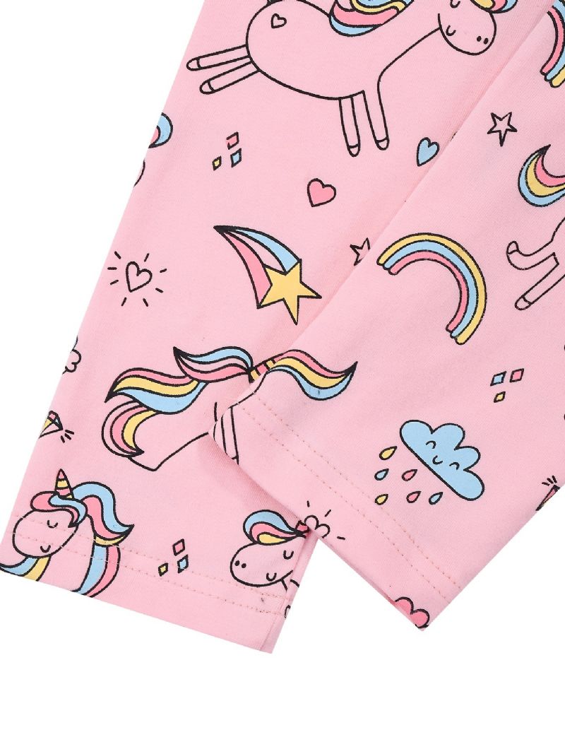 Jenter Stretch Myke Leggings Søt Unicorn Full Print Bukser Barneklær