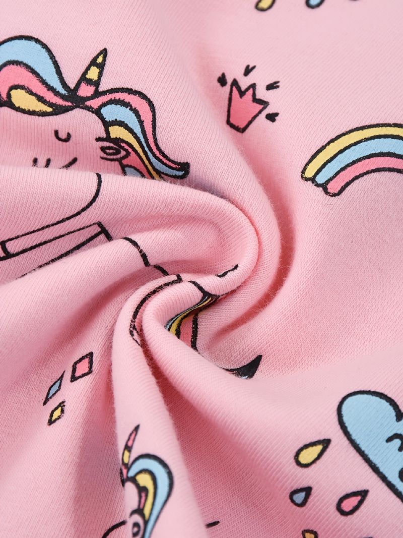 Jenter Stretch Myke Leggings Søt Unicorn Full Print Bukser Barneklær