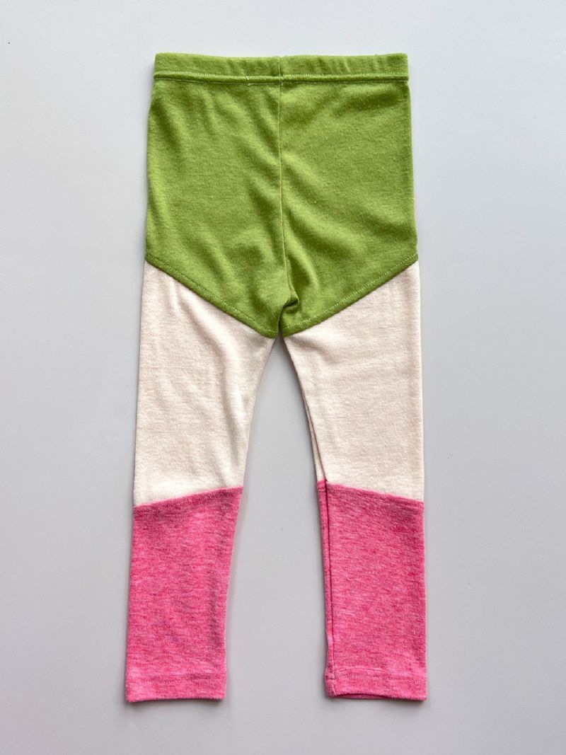 Jenter Tre-farge Søm Leggings Kontrastfarge Bukser