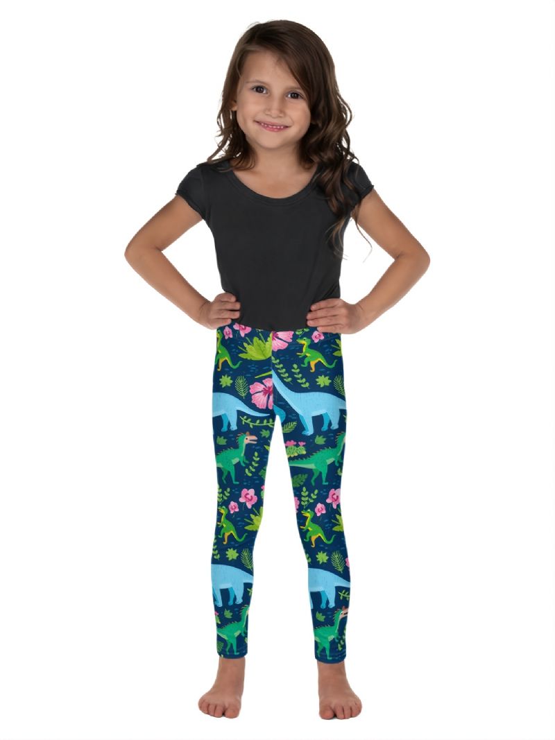 Jenter Tropical Dinosaurs Print Søte Supermyke Leggings