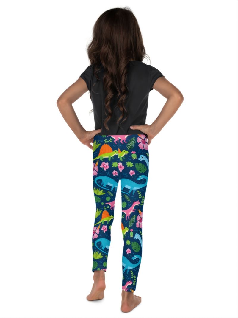 Jenter Tropical Dinosaurs Print Søte Supermyke Leggings