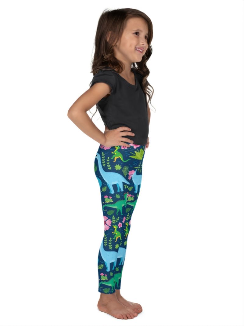 Jenter Tropical Dinosaurs Print Søte Supermyke Leggings