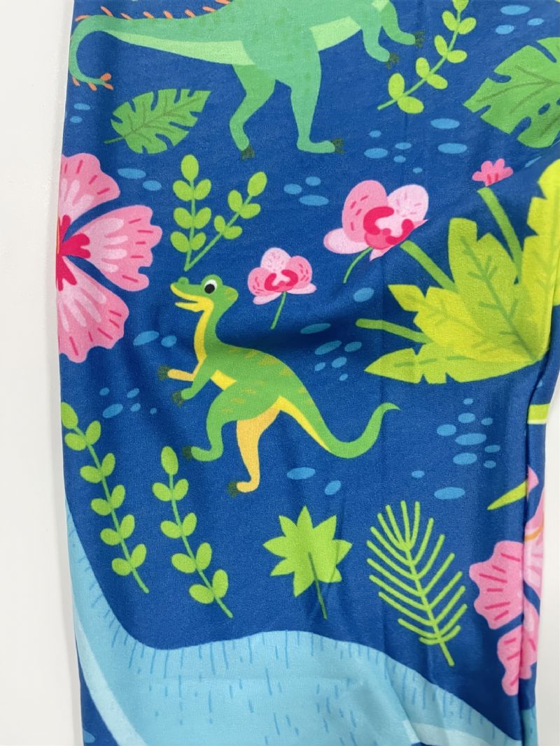 Jenter Tropical Dinosaurs Print Søte Supermyke Leggings