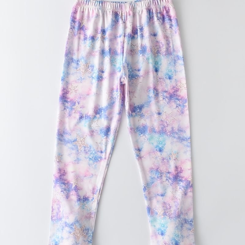 Tie Dye Leggings Med Stjernetrykk