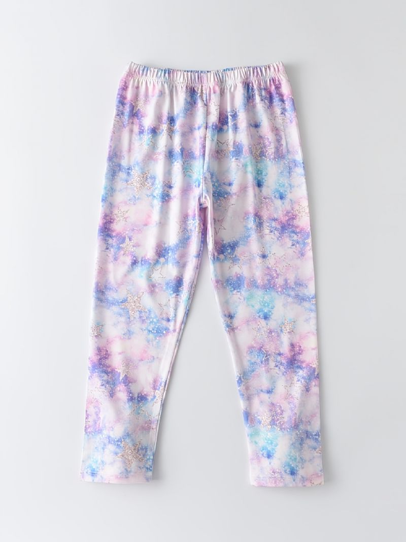 Tie Dye Leggings Med Stjernetrykk