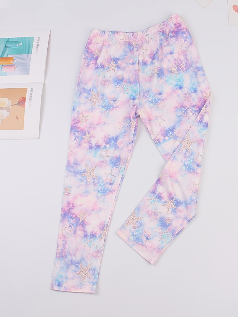 Tie Dye Leggings Med Stjernetrykk