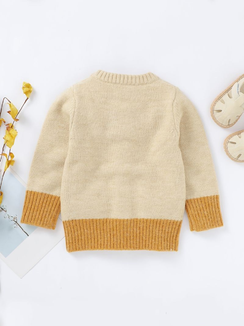 Baby Jenter V-hals Strikket Cardigan For Høst Og Vinter Ny