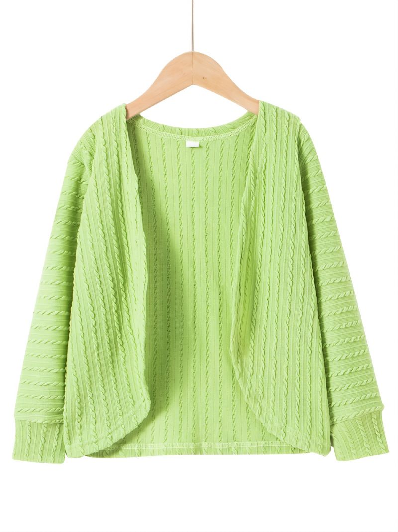 Jenter Green Twist Knit Long Sleeve Cardigan