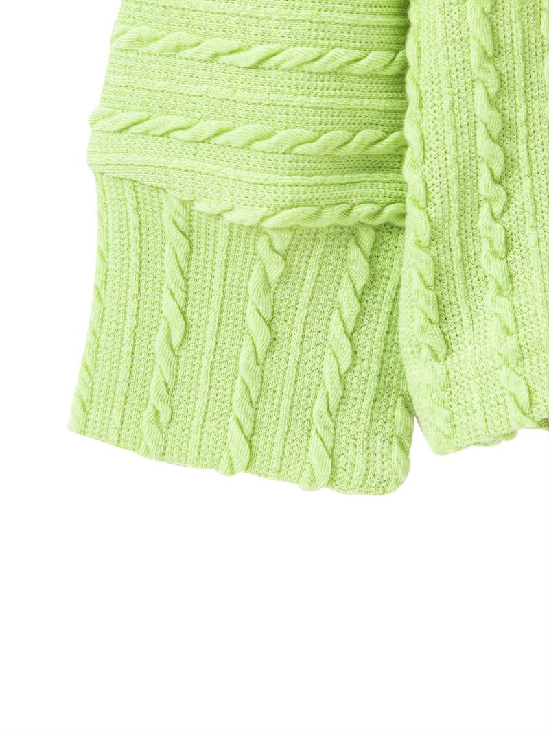 Jenter Green Twist Knit Long Sleeve Cardigan