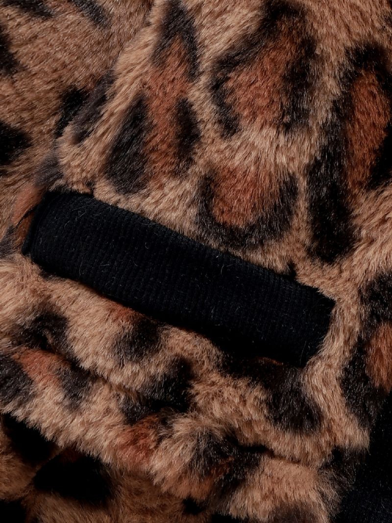 Kjole Med Leopardtrykk For Jenter + Cardigan + Pannebånd Antrekk Baby-barneklær