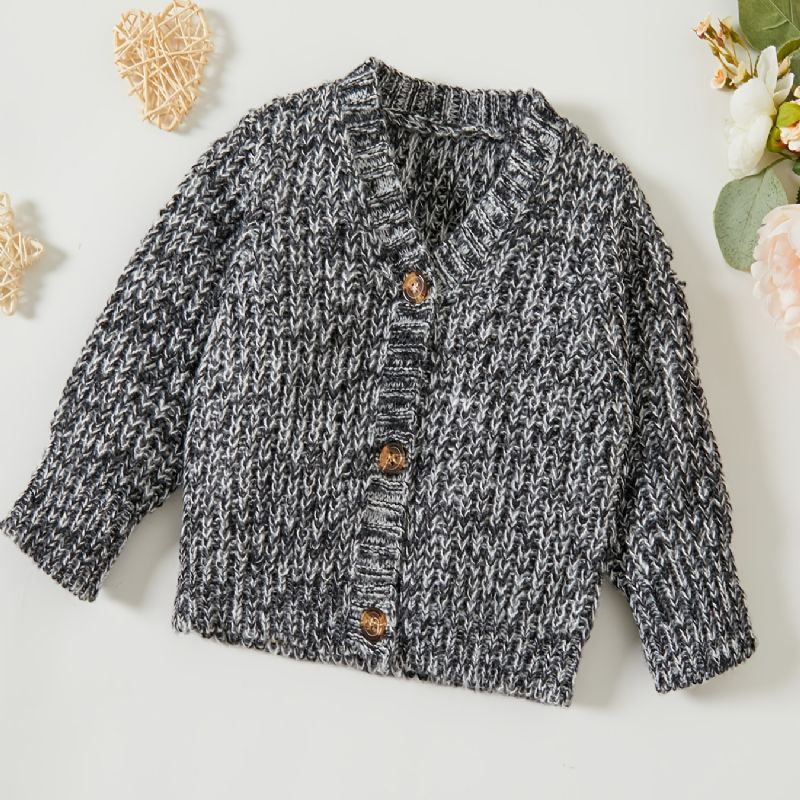 Unisex Baby Strikket Cardigan Thicken Thermal Genser For Vinter Klær