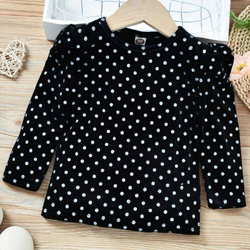 Jenter Casual Polka Dot Langermet Topp