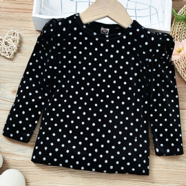 Jenter Casual Polka Dot Langermet Topp