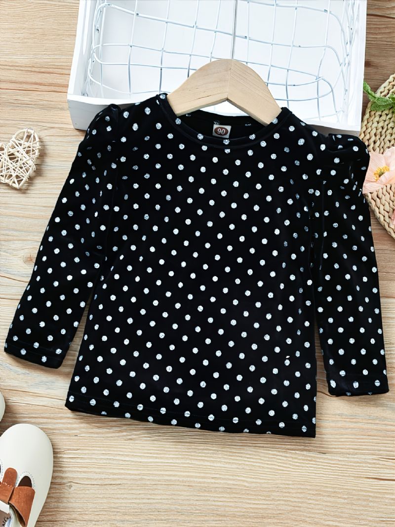 Jenter Casual Polka Dot Langermet Topp