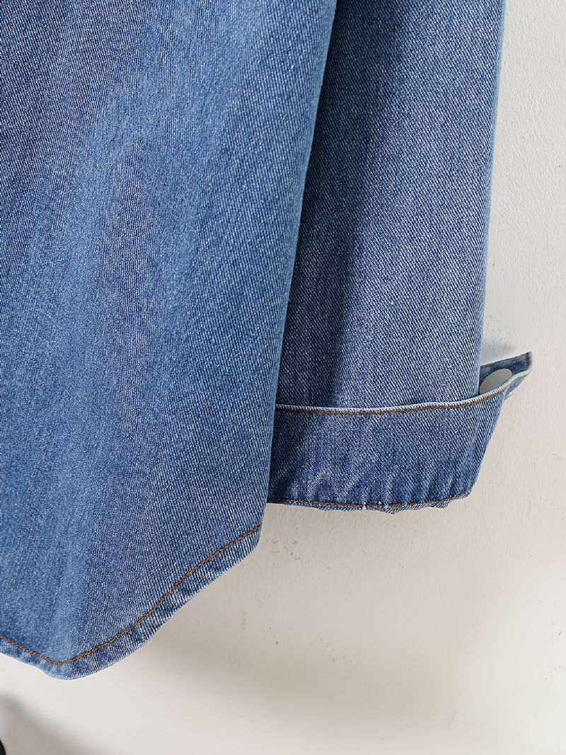 Småbarn Jenter Langermet Denim Bluse