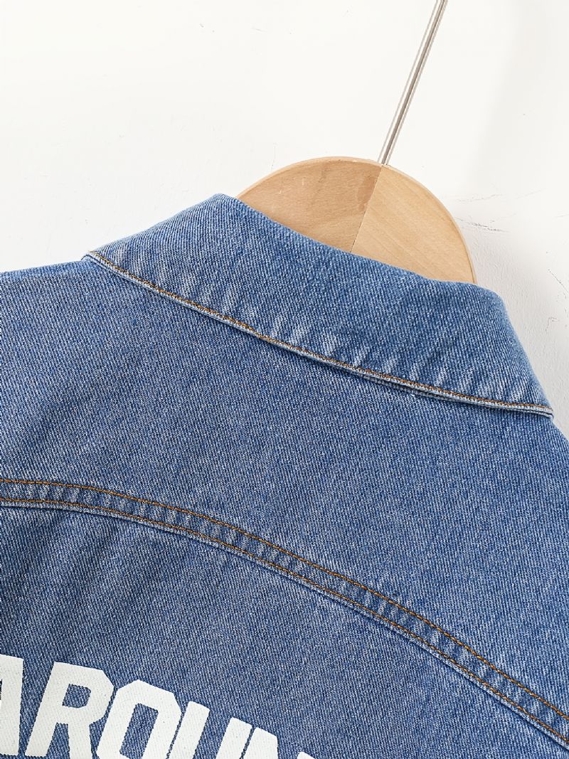 Småbarn Jenter Langermet Denim Bluse