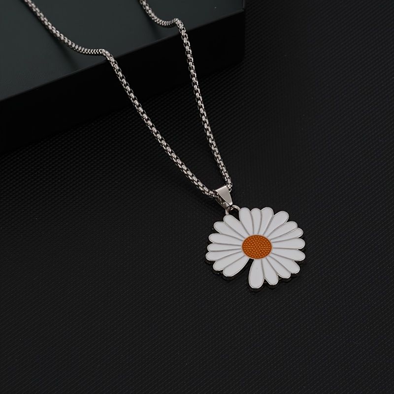 1 Stk Jenter Enkel Hiphop Style Lucky Daisy Pendant Halskjede Smykker Party Gift For Gutter Og