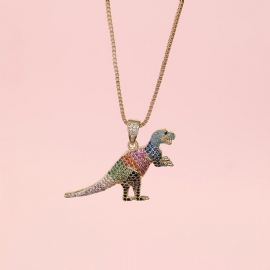 Gutter Jenter Rhinestone Dinosaur Anheng Halskjede Barnas Gave